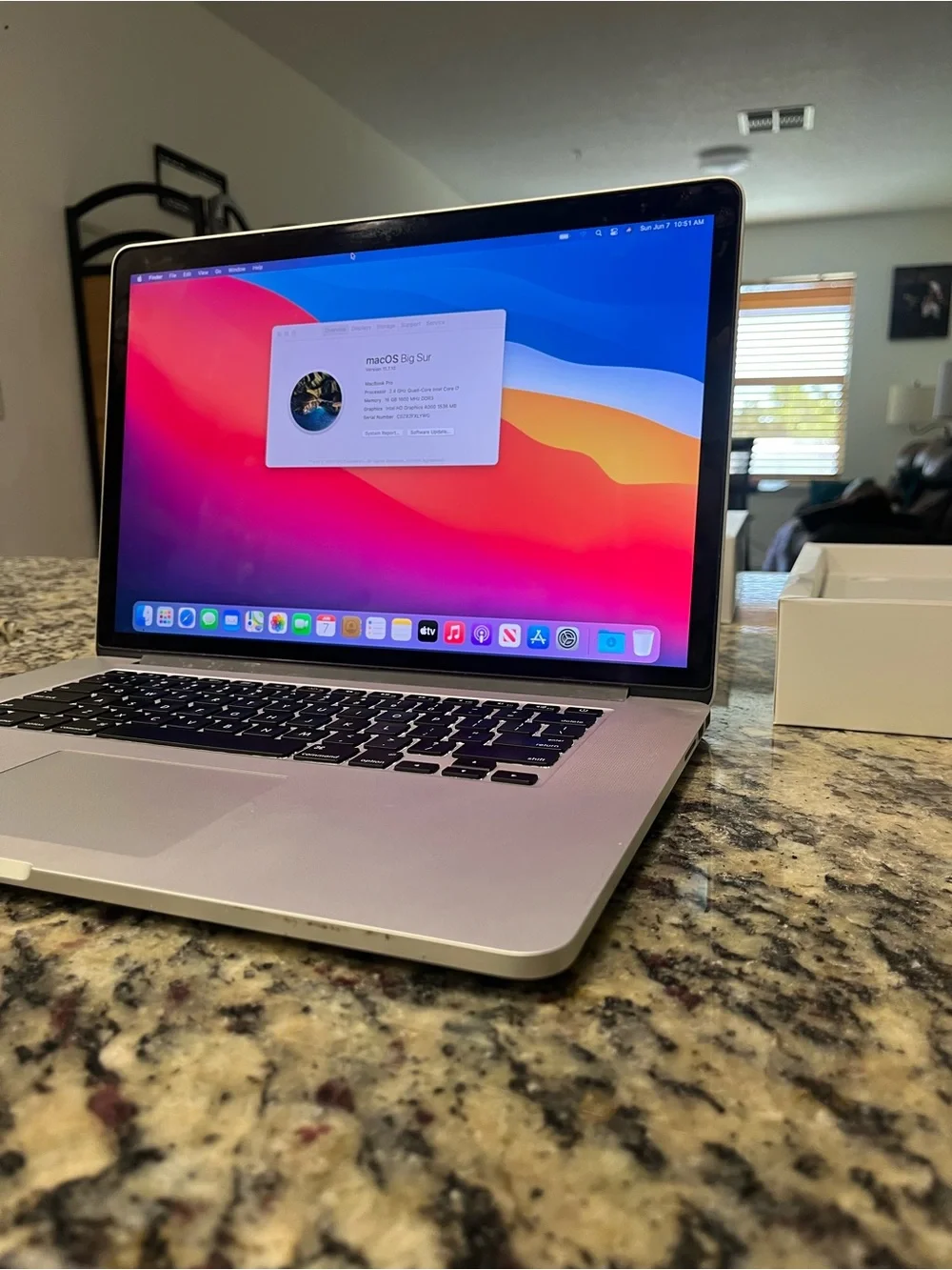 Apple Silver MacBook Pro Core i7 16Gb Ram Excellent Laptop